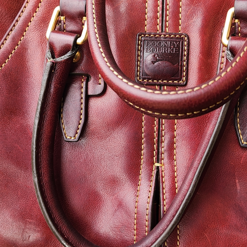 Dooney & Burke Florentine Clayton Burgundy Leather Handbag - Picture 7 of 16